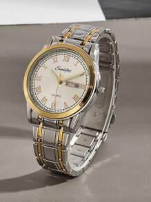 SUNLIFEX Business Casual Men Wristwatch With Simple Design, Calendar And Water Resistance Features, And Sophisticated Dial For Formal Occasions. Comes With A Watch Gift Box And A Band Length Adjuster.