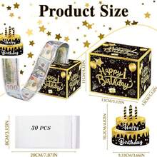 1PC Birthday Party Decoration Surprise Money Box Creative Toy, Prop For Birthday Ambience Money Pulling Gift Box For Friends - Limited Black and Gold Birthday Gift Packaging Box - View 4