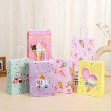 24 Pcs Summer Ice Cream Party Favor Bags Paper Gift Bog, Goodie Candy Treat Gift Bags For Ice Cream Theme Party Supplies Decoration - Color Mixing - View 3