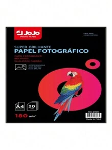 Papel Fotográfico Foto A4 Brilhante Glossy 180g C/ 100fls - Branco - Visão 2