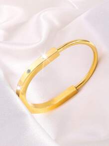 1 Vòng đeo tay có khóa bằng thép không gỉ trung tính nhẹ nhàng sang trọng thích hợp làm quà tặng ngày lễ cho giáo viên - Vàng - Xem 13