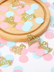 1 套 100 件宝宝性别揭晓生日派对五彩纸屑桌面装饰纸屑，颜色随机婴儿淋浴家庭装饰礼物