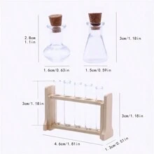 9pcs/Set Mini Simulated Glass Test Tube Measuring Cup Set, Miniature Laboratory Scene Props For Model Making, Decoration Accessories, Miniature Science Ornament - Multicolor - View 3