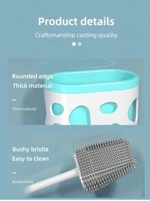 1入浴室牆壁無需鑽孔馬桶刷架，塑料材質，跨境工廠批發 - 黃色 - 查看 9