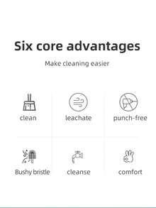 1入浴室牆壁無需鑽孔馬桶刷架，塑料材質，跨境工廠批發 - 黃色 - 查看 5