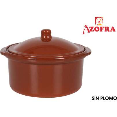 Inde Zapiekanka gliniana 16 cm Azofra Elegancki i funkcjonalny design | Rondel z dwoma bocznymi uchwytami, równomiernym gotowaniem i regulowaną pokrywką, idealny do wszystkich typów kuchni