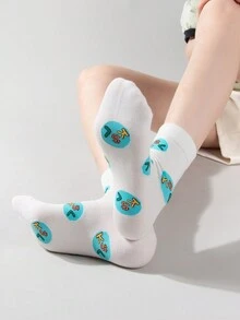 2 双女士袜子、中长袜、白色袜子、流苏袜、圆领袜、高筒袜、柔软女士袜子、中筒运动袜、布艺女士袜子、可爱袜子、女孩袜子、透明袜子、宽松袜子、可爱袜子 - 彩色 - 查看 7