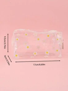 1 件装可爱 PVC 铅笔盒透明防水铅笔袋大容量铅笔袋用于存放文具学校用品