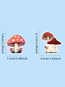 50pcs Cartoon Mushroom Graffiti Stickers For Suitcases, Helmets, Skateboards, Water-Resistant - Multicolor - View 2
