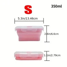 1PC,Collapsible Silicone Food Container Portable Colorful Bento Containers Lunch Box Microware Home Kitchen Outdoor Food Storage Picnic Camping Rectangle Outdoor Box Portable Food Bowl Utility Tools Outdoor Tools