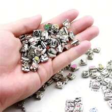1/3/5/10/20 Pcs Fashionable Italian Charm Bracelets, Made Of Stainless Steel, Random Module Combination Charms