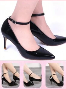 2pcs Ladies' High Heel Shoe Laces, Adjustable Anti-Loose Decoration Laces, Black, Fashionable & Flexible Detachable Loose Proof Laces, Shoe Accessory For Women's High Heeled Shoes