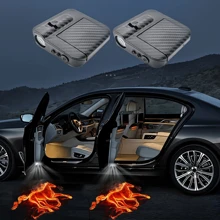 2入組天使翅膀（老虎/馬）圖案汽車車門歡迎投影LED暗影燈，汽車歡迎燈，提升您的汽車風格，不包括電池 - 黑色 - 查看 12