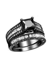 迷人情侣戒指浪漫戒指套装时尚男士不锈钢戒指时尚珠宝情人节礼物