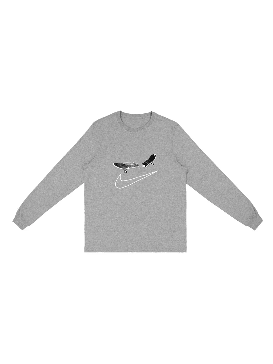 Cactus Jack X Nike Sb Smile Ls T 恤 II 灰色 - 灰色 - 查看 1