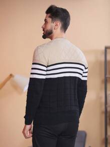 Men Sweaters - كاكي - مشاهدة 4