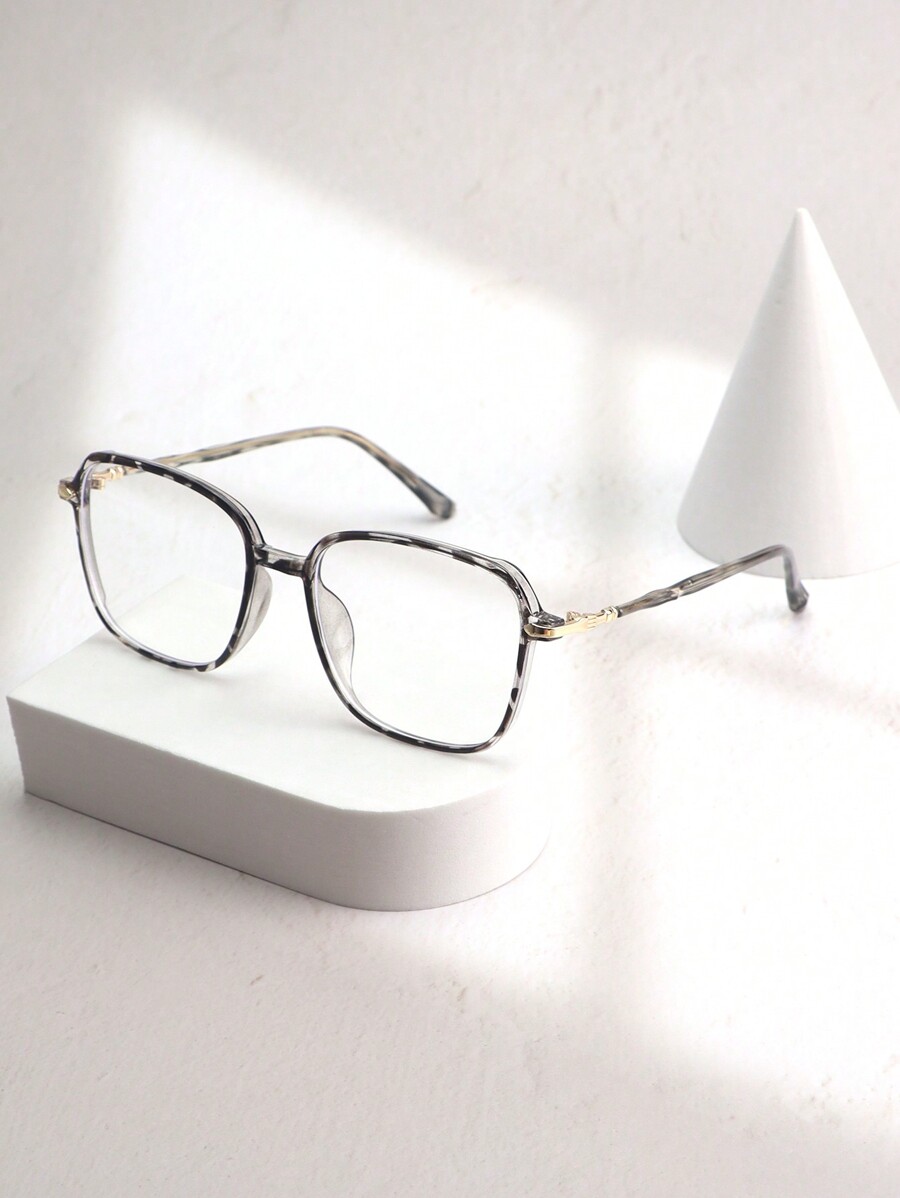 Geometric Frame AntiBlue Light Eyeglasses Clear Glasses Accessories