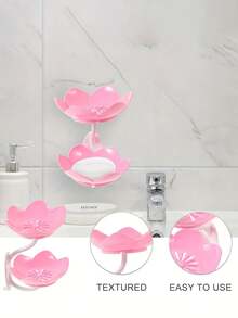 Hộp đựng xà phòng trong phòng tắm, Hộp xà phòng sen hai lớp treo tường có hệ thống thoát nước, Khay xà phòng hình hoa trang trí, Phụ kiện bồn rửa nhà bếp trong phòng tắm - Nhiều màu - Xem 5