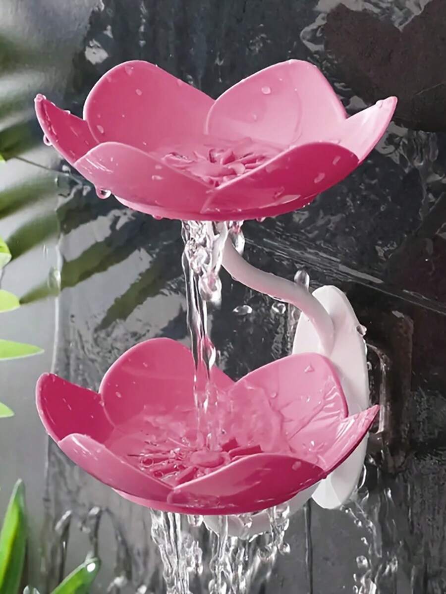 Bathroom Soap Dish Holder, Wall Mounted Double Layer Lotus Soap Box