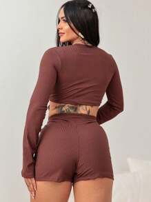Women Jumpsuits - 鏽棕色 - 查看 2