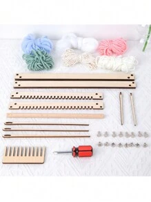 Weaving Loom Kit,  Wooden Tapestry Looms, Warp ​Frame ​Loom Heddle Bar For Weave Board Weaver Tapestry Beginner - Apricot - View 2