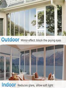 One Way Window Film: Reflective Window UV Film, Mirror Anti Glare Window Film Privacy One Way Clear Heat Control Window Tint Film Sun Blocker For Home, Office - Multicolor - View 6