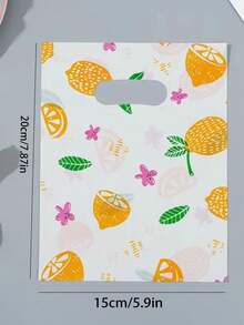25pcs Plastic Bags 15*20cm,Gift Wrap Bags, Fruit Flower Print - Multicolor - View 2