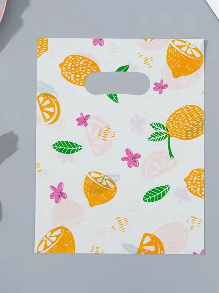 25pcs Plastic Bags 15*20cm,Gift Wrap Bags, Fruit Flower Print - Multicolor - View 1
