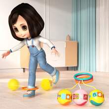 發光腳踝Skip球閃爍擺動球運動戶外夜光Ski​​p It成人跳繩環兒童校園小休息跳繩玩具。 - 彩色 - 查看 1