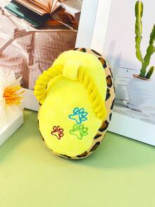 1入組寵物毛絨玩具啾啾聲繩拖鞋狗咬玩具，提供娛樂、減壓和咬嚼等功能，僅供寵物使用 - 彩色 - 查看 12