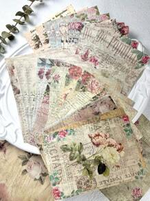 1 Booklet Vintage Manuscript Letter Background Material Paper For Junk Journal Scrapbooking Decorative Collage Material Paper, 30 Sheets Back To School - Multicolor - View 1