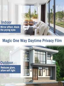 Window Film Privacy, One Way Mirror Film Self-Adhesive Reflective Window Film Anti Glare Privacy Film For Glass Windows Bathroom Window Tint Film UV Blocking For Home Office - Multicolor - View 4