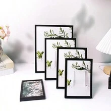 1pc Minimalist Style Picture Frame, Can Be Placed Horizontally Or Vertically, Suitable For Display On Tabletop Or Wall Decoration, For Living Room, Bedroom, Study, Hall, Gallery Etc. (Picture Is For Reference Only, Photo Paper Included Randomly)