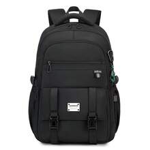 Capacity  Casual Backpack Fashion Campus Leisure Student Backpack Black Schoolbag For Men Rucksack Fathers Day Gifts Summer College Bag - Black - View 1