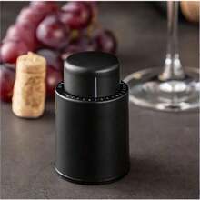 1/4入組易壓式真空葡萄酒瓶蓋，可重複使用的葡萄酒瓶塞，真空密封，保鮮葡萄酒，適用於紅酒瓶（2.76英寸高），耐用的塑料可保持紅酒新鮮，適用於餐廳、移動餐車、酒吧、廚房小工具 - 黑色 - 查看 7