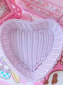 1 件心形藤条桌面收纳篮，北欧风格家居装饰收纳盒，可存放水果、遥控器、糖果、珠宝 - 均碼 - 查看 9