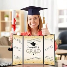 1 pieza Libro de firmas de graduación que incluye cartón y tarjetas postales - Rojo - Ver 4