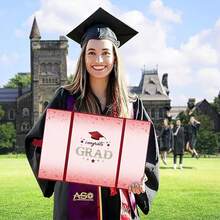 1 pieza Libro de firmas de graduación que incluye cartón y tarjetas postales - Rojo - Ver 7