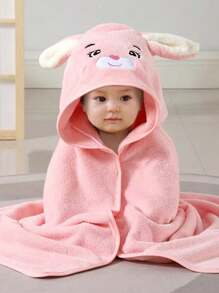 Süßes Cartoon-Tier-Design Baby Kapuzenbadetuch, aus Korallen-Fleece, hautfreundlich, saugfähig und schnelltrocknend, Bademantel mit zwei Verwendungsmöglichkeiten für Säuglinge, Babys und Kleinkinder, Schwimm- und Bademantel, 1 Stück