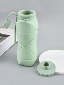 一個五顏六色運動可折疊矽膠水瓶，輕巧便攜，耐用，防漏，可重複使用，運動可摺疊矽膠水瓶，便攜縮攏杯體，厚實耐用，很適合健身房，露營，遠足，旅行和運動 - 彩色 - 查看 8