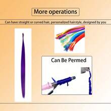 10 hebras de extensiones de cabello coloridas con punta en I, rectas y largas de 20 pulgadas, resistentes al calor, con efecto ombré, accesorios de cabello con micro anillo, adecuadas para uso diario y ocasiones festivas