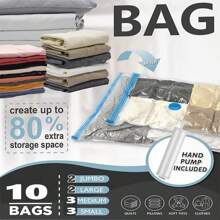 5 pièces Sac de compression sous vide [Pompe non incluse] Pour vêtements, couettes, rangement dans les armoires - Économise 80% de l'espace, sac de rangement pour le voyage (4 tailles disponibles) Décorations, Décor de fête, Décor de chambre, Organisateur, Rangement à la maison, T-shirt blanc femme, Pantalon noir femme, Vêtements d'hiver pour femme, Robe