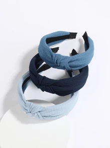 3pcs Blue Tone Knot Headbands,Hairband,Hair Hoop Hair Accessories Head Accessories - View 2