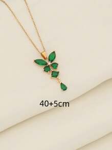 1pc Stainless Steel 18K Plated Butterfly Pendant Necklace, Fashion French Chic Ins Style Suitable For Party, Date, Office Wear