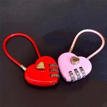 1 chiếc vali hợp kim kẽm khóa thông minh đa năng hình trái tim, túi đựng hành lý, chìa khóa mật khẩu, khóa chống trộm, đồ dùng du lịch, đồ dùng du lịch thiết yếu, quà tặng dễ thương cho bé gái, đồ dùng du lịch thiết yếu cho phụ nữ, đồ dùng học tập di động cho ký túc xá, đồ dùng du lịch, ba lô, túi du lịch, hành lý, vali, đồ dùng du lịch, thiết bị tập thể dục, quà tặng Valentine - Đỏ - Xem 2