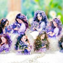 每包10張防水閃亮塑膠貼紙，角色、夢幻、花朵女孩、可愛女孩、手帳裝飾、手繪材料、貼紙