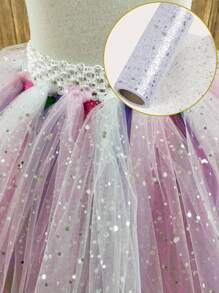 1 PIEZA Rollo de tul blanco brillante de 15 cm / 5 cm de ancho, cinta de tul brillante, tela de organza transparente, carrete de tul, manualidades DIY, accesorios de boda, decoraciones de fiestas de cumpleaños, decoración de eventos de banquetes, decoración DIY de sillas de boda, decoración de baby shower, cinta para envolver regalos