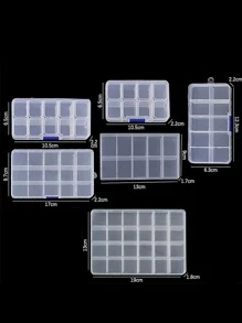 Plastic Jewelry Box 8/10/15/24/28 Compartment Slot Organizer Storage Beads Container Adjustable Jewelry Storage Box Rectangle Case - Multicolor - View 2