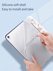 漂亮可爱的兔子和熊图案硅胶平板电脑保护套，带笔槽和睡眠/唤醒功能，兼容华为、小米、iPad、三星 - 彩色 - 查看 5