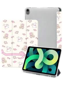 漂亮可爱的兔子和熊图案硅胶平板电脑保护套，带笔槽和睡眠/唤醒功能，兼容华为、小米、iPad、三星 - 彩色 - 查看 4